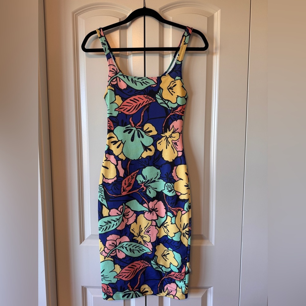 NWOT - Zara Blue Multicolor Floral Mini Dress